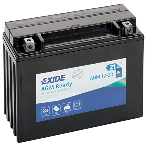 Exide AGM12-23 Bike AGM Closed 12 V 21 Ah 350 A, Black, 30 x 20 x 20 centimetres