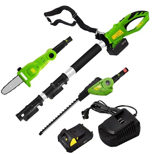 MTHHSXB Cortasetos y Sierra de pértiga inalámbricos 2 en 1 con Cuchilla de Barra y batería, podadoras de árboles telescópicas para podadoras de árboles de Largo Alcance