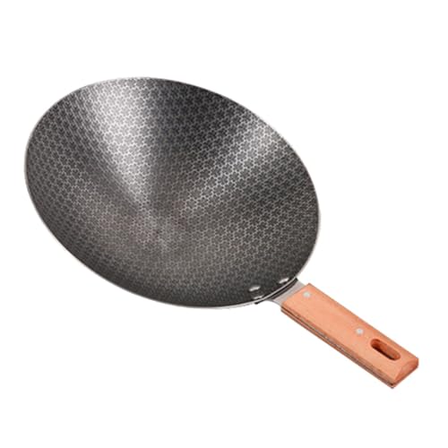 GALPADA Japanese Iron Wok Comfortable Handle Small Wok for Electric Stove Kitchenware Heat Resistant Non-stick Pan