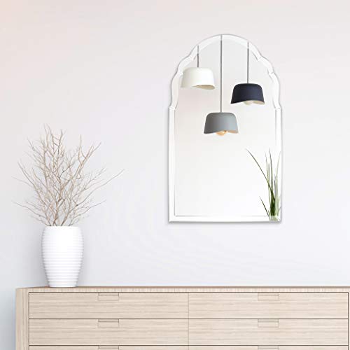 Empire Art Direct Elegant Arch Wall Ii Vanity, Bathroom, 1"-Beveled Center Mirror,Ready To Hang, 24" X 40", Clear #TOP3