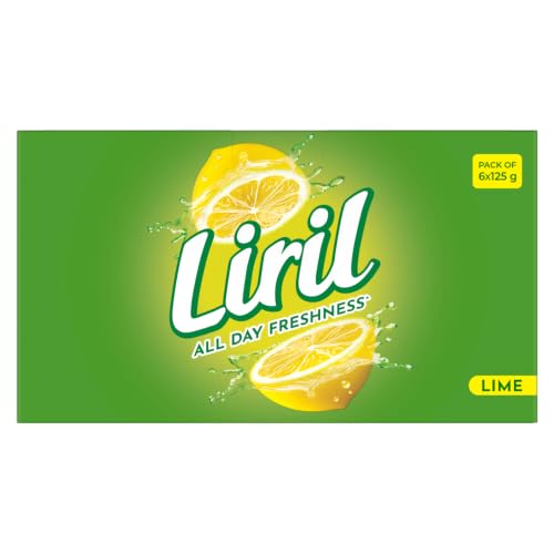 Image of Liril Lime Bathing Bar | Feel the Citrus Burst of Freshness | Pack of 6 (6 x 125g)