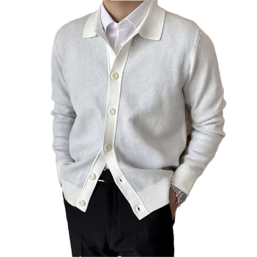 Mens Cardigan Sweater Long Sleeve Button Down Casual Collared Slim Fit Knit Sweater
