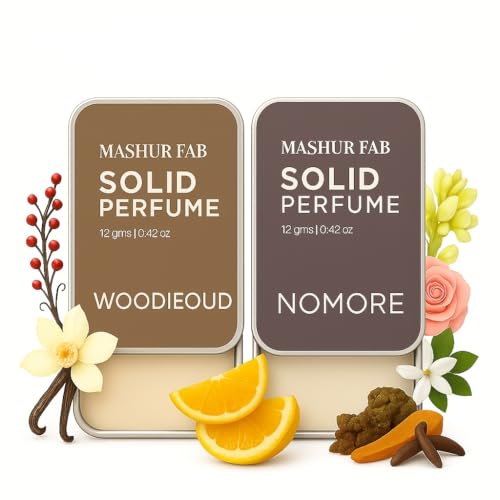 Image of Solid Perfume Combo - Soiree & Antonia | 2-Pack Alcohol-Free Natural Cologne | Long-Lasting Fragrance for Men & Women | Citrus, Floral & Woody Notes | 12g Each (WOODIEOUD-NOMORE)