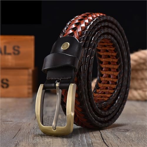 Men Leather Braided Belts Webbing Hand Vintage Belts For Men Gold Pin Buckle Casual For Jeans Strap3