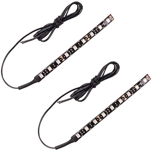 Kinstecks 2 stuks led-strips met 9 leds, knipperlichten, knipperlichten, backup, nummerplaat, strips, licht, 12 V, universeel voor motorfietsen, terreinvoertuigen, scooters en voertuigen