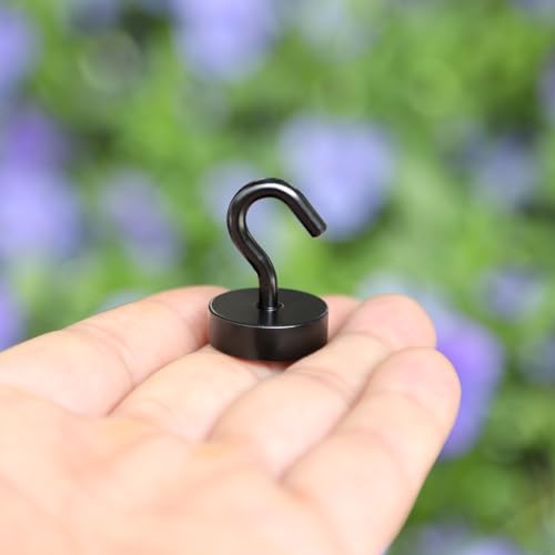Image of Neosmuk Magnetic Hooks Steel Tube Design for Cruise,40lb+ Black,10 Pack | Cruise Ship Essentials,Heavy Duty Magnett Hooks for Cabins, Refrigerator, Grill, Hanging, and Travel Extra Strong Must-Haves