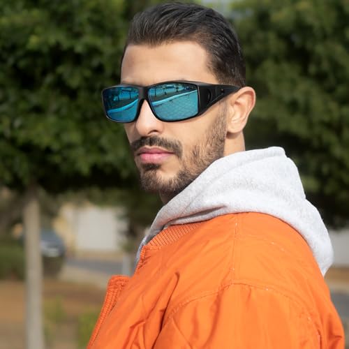 TJUTR Polarized Over Glasses Sunglasses for Men & Women, Trendy Wrap Around Sun Glasses UV400 Protection Shades2