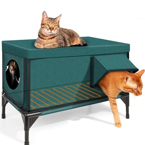 Niche chauffante chat d'extérieur grand format pour abri hivernal isolé - 2