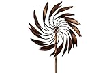 TS Gardendeco Windspiel Feder Iron, pulverbeschichtet und handpainted, bronze, 59 x 26 x 214 cm, 134397