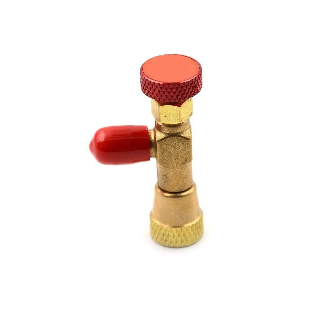 TMP1105 13 * 7 * 5cm R410A Refrigeration Air Conditioning Valve Safety Adapter 1/4 SAE Male To 5/16 Inch SAE Famale Charging Hose Valves