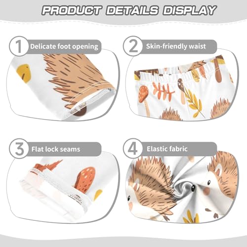 Bolaz Toddler Girls Leggings Printed Yoga Pants Leggings Mushroom Hedgehogs for Kids3