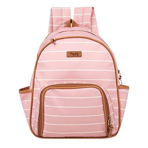 Mochila Maternidade Listrada Hug Rosa Claro