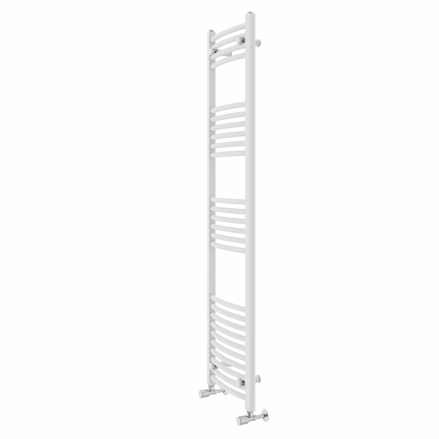 Warmehaus White Contemporary Curved Bathroom Heated Towel Rail Radiator Rad 1600 X 400Mm