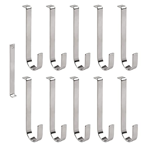 Image of Vinyl Siding Hangers, 10PCS Heavy Duty Stainless Steel Low Profile No Hole Hanger Vinyl Siding Hooks No Damage No Drill Hook for Hanging Outside Home or Holiday Decor