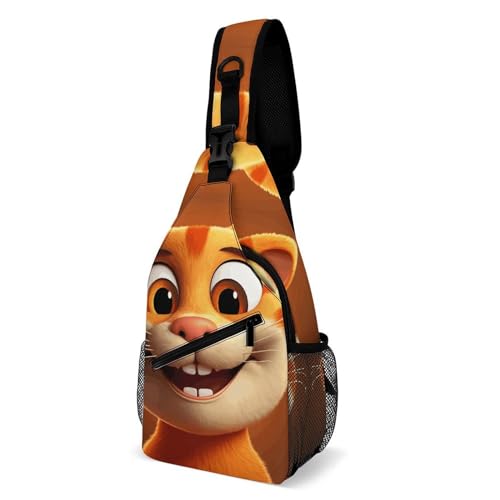 Bolso Crossbody Cartoon Cat Casual para Hombre y Mujer