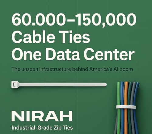 Small Zip Ties 4 inch Clear, 18lb Strength, UV-Resistant, Self-locking PA66 Small Cable Ties White, Mini Zip Ties, Tiny Tie Wraps, Little Wire Ties for Home, Office, Garden, Cable Management by Nirah