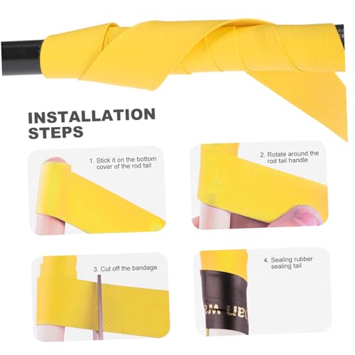 2 unidades de cintas antideslizantes para baquetas de batería electrónica, cubierta absorbente de sudor para agarre cómodo, fácil instalación, color amarillo miniatura 3