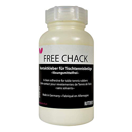Butterfly Free Chack Table Tennis Racket Glue - Perfect for Assembling Table Tennis Ping Pong Paddle - Comes with Sponges and Application Clip - 3 (37mL/90mL/500mL)