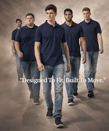 Image of AWG ALL WEATHER GEAR Men's Cotton Blend Polo T-Shirt | Plain Regular Fit | Soft Breathable Fabric | Casual & Formal Wear | Half Sleeve | Collared T-Shirt | Mens Tshirts | Tees for Man
