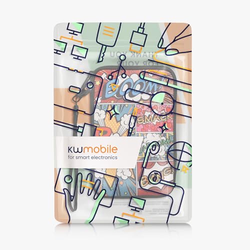 Image of kwmobile Carrying Case Compatible with Nintendo 3DS XL - Console Pouch with Zipper and Design - Comic Book Symbols Multicolor