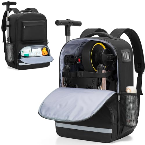 GRAOSO Travel Bag Compatible with Doona Liki Trike S3 & S5, Folding Toddler Tricycle Storage Backpack, Stroller Gate Check Bag with Inner Buckle Fix Strap, 3 Carrying Ways for Airplane, Black, Black