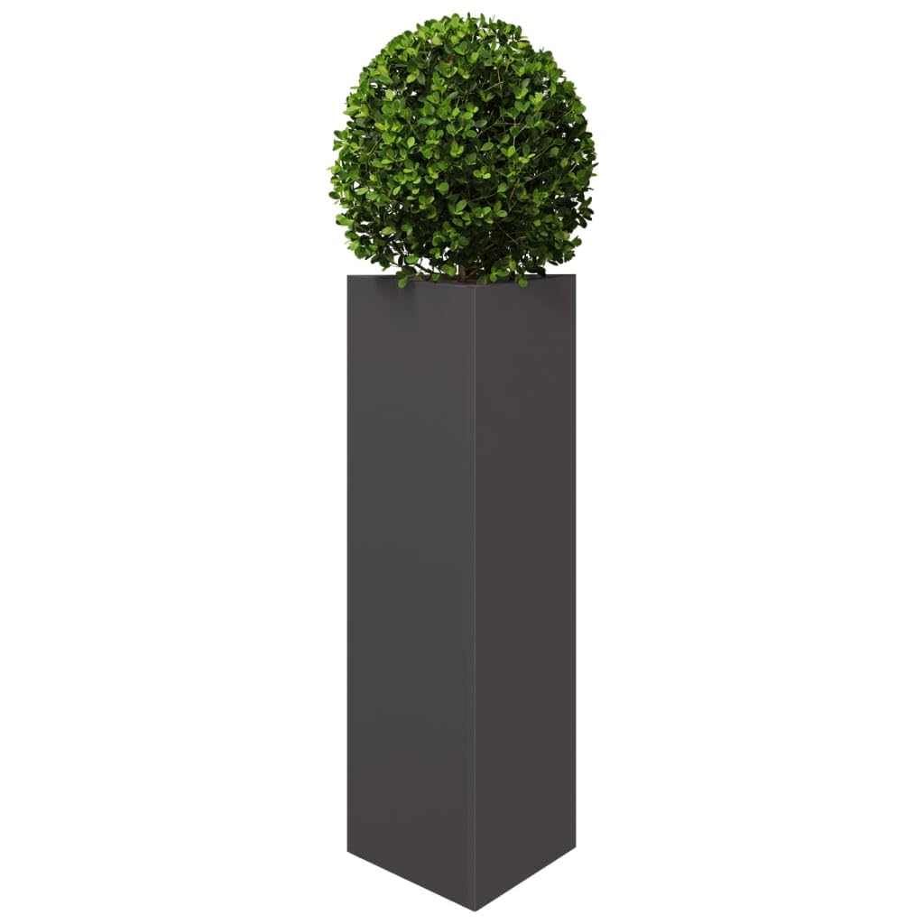 Set di 2 vasi per piante triangolari, 30 x 26 x 75 cm, in acciaio, per giardino, balcone, terrazza, decorazione durevole, resistente alle intemperie