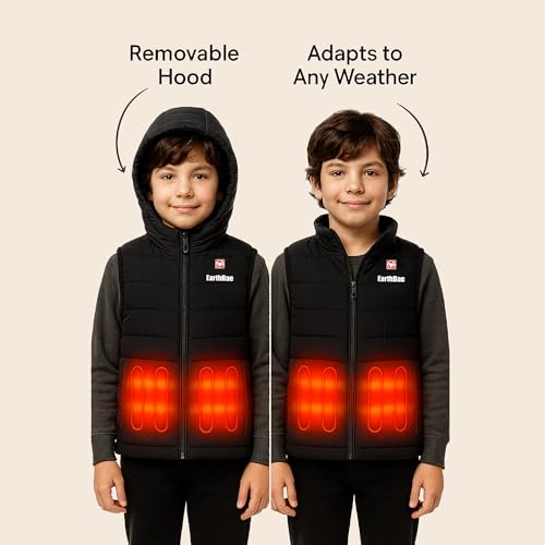 Kid's Heated Vest with Detachable Hood – Lightweight, Water-Resistant Winter Wear for Boys & Girls4