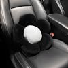 Cute Car Lumbar Support Pillow,Black White Flower, Back Waist Seat Cushion for Driving Office Chair Home