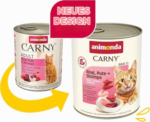 animonda Carny Adult Katzen Nassfutter Rind + Pute + Shrimps (6 x 800g)