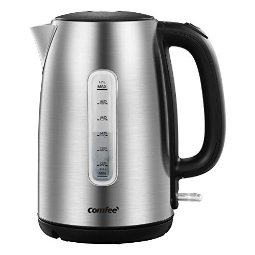 Comparison: Best Water Steel Pot 3 COMFEE' Stainless Steel Electric Kettle, 1.7 Liter Tea Kettle Electric & Hot Water Kettle, 1500W Fast Boil with LED Light, Auto Shut-Off and Boil-Dry Protection