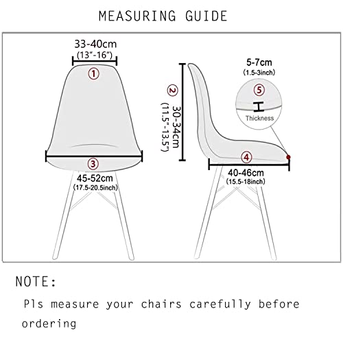 JUNZHE Shell Dining Chair Covers, Stretch Retro Chair Slipcovers Washable Removable Chair protector for Dining Room Kitchen - Image 2