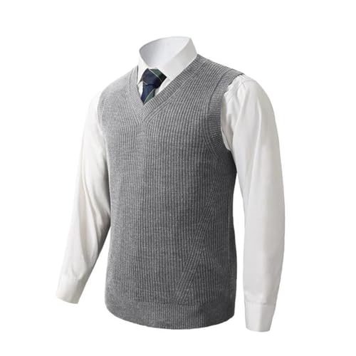 Men's Business Casual Classic Style Knitted Vest for Work V - Neck Sleeveless Pullover Sweater2