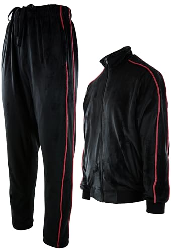 Mens Velour Set with Zippered Pockets and Velour Lining