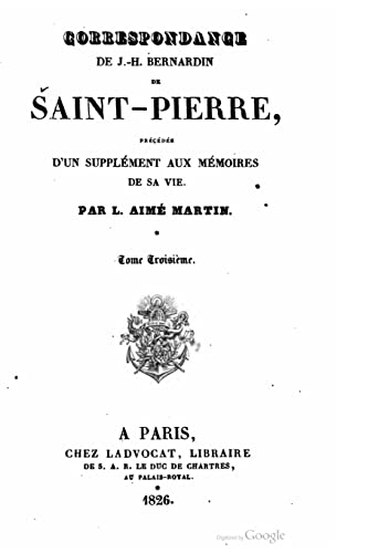 Correspondance de J.-H. Bernardin de Saint Pierre [French] 1519471653 Book Cover