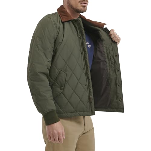 Image of DOCKERS Men's Diamond Quilted Jacket With Corduroy Collar