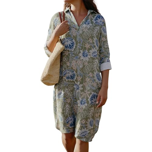 RipSkirt Hawaii Travel Dress Long – Breathable Cotton Gauze Dress with Pockets – Long Sleeve or 3/4 Sleeve