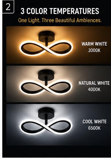 Image of Infinity 50W LED Ceiling Light | 3 Color Modes | Warm White, Neutral & Cool White | Modern Decorative Ceiling Light