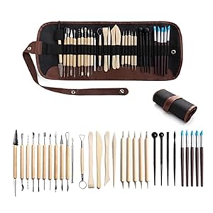 Multifunctioneel 30pcs Diy Klei aardewerk gereedschapset boor pen keramiek beeldhouwen carving sculptuur ambachtelijke houten handgreep modellering kit voor kleiaardewerk, doe-het-zelf