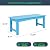 Sunnibety Weatherproof HIPS Outdoor Bench, 2-Person Patio Dining Bench, All-Weather Poly Lumber Garden Bench, Never Rot or Fade, Park Bench with Wood Grains for Porch, Garden, Deck, Entryway, Blue