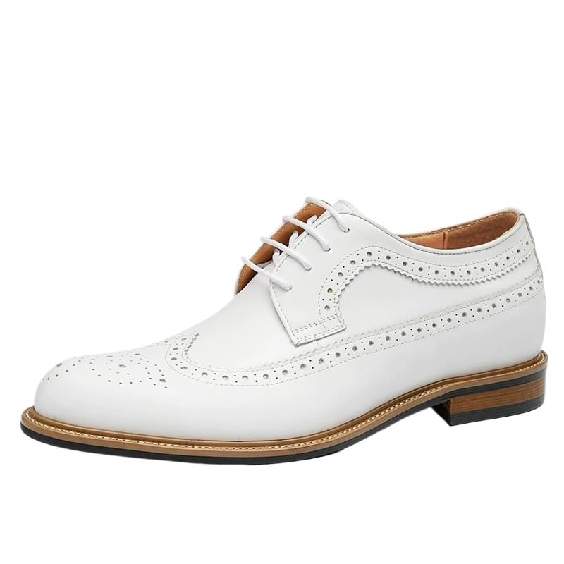 Men Lace-Up Genuine Leather Business Casual British Brogue Dress Wedding Groom Shoes