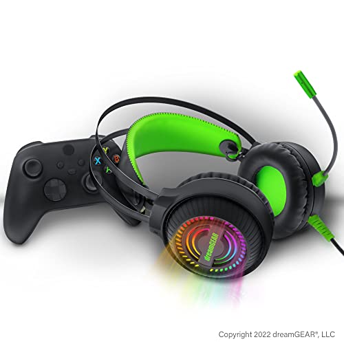 Image of DreamGear GRX-500 Gaming Headset for Xbox X, LED Lights, Compatible with PS5,Switch, Xbox One