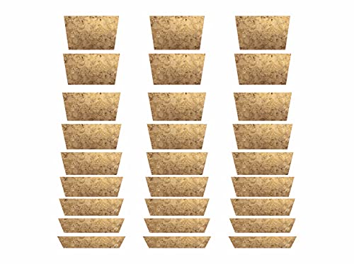 Image of CVANU Guitar Fretboard Sticker Fingerboard Embossed Carved Decals Stickers (Trapezium Design) with Brown Color Size(5cm X 17cm)