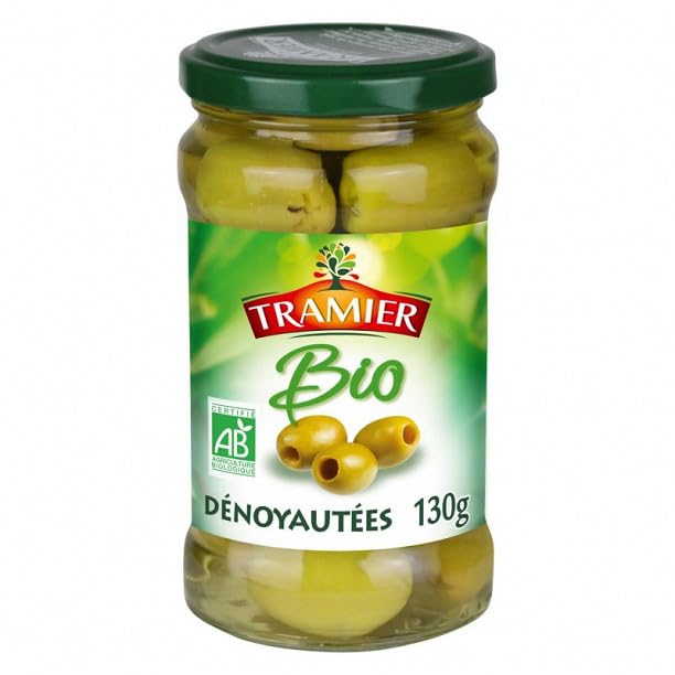 TRAMIER | Olive Verte Dénoyautée Bio 130G | Lot De (4) | livraison offerte