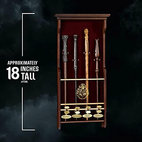 The Noble Collection Harry Potter 4 Wand Display - Wooden Display Case for 4 Wands (Not Included) - Officially Licensed Film Set Movie Props Gifts Merchandise