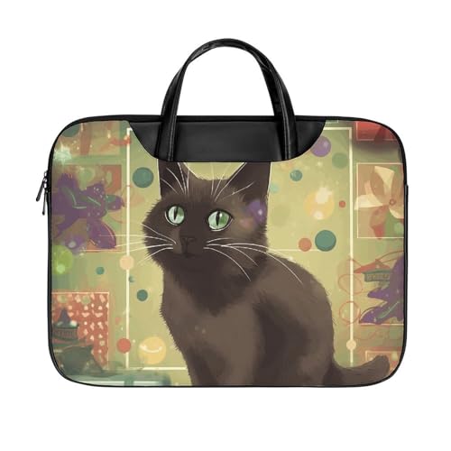 Cartoon Cat Maletín para Portátil 17 Pulgadas Impermeable miniatura 1