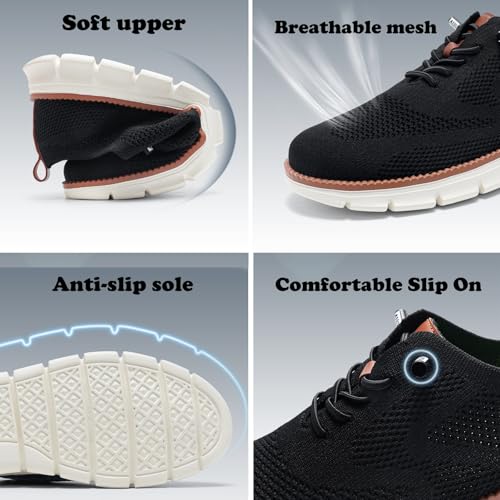 Comfofeet Ultra Comfortable Orthopedic Shoes, 2025 New Breeze Shoes for Men, Breathable Mesh Casual Oxfords Dress Lightweight Soft Walking Slip on Urban Wearbreeze Sneakers3