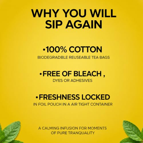 Image of Lung Detox Herbal Tea Bags - Respiratory Wellness & Immunity Support, Herbal Green Tea with Tulsi, Mulethi & Ginger, Soothing Ayurvedic Blend, Biodegradable Cotton Tea Bags (Pack of 2)