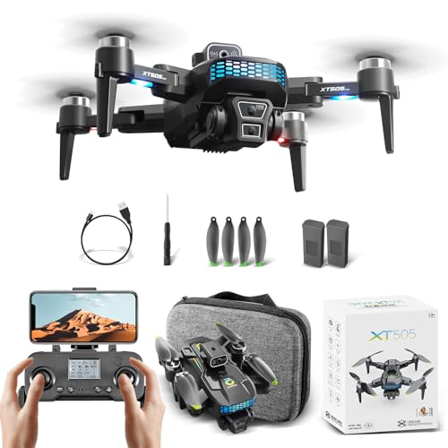 Drone com Câmera 4K, Controle Remoto, GPS Câmera HD, Wi-Fi, 1200m de Alcance Gps Profissional Drone Fpv, Brinquedos Educativos, 2 Baterias de 2000mAh, Transmissão em Tempo Real (XT505)