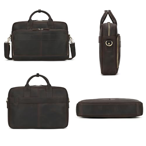 Vintage Leather Briefcase, Handmade Leather Laptop Bag, Messenger Bag for Men and Women, Leather Doctor Bag, 40 CM2
