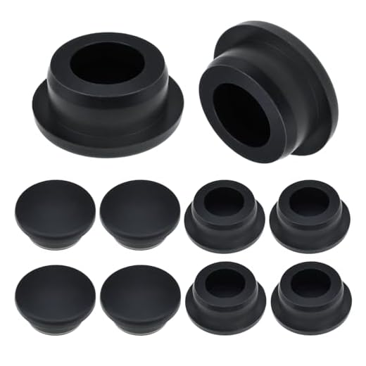 Aifeier ET 10Pcs 26mm T-Shaped Silicone Rubber Plugs, Snap-in Locking | Hole Plugs for 25-26mm Round Holes, Waterproof Sealing End Caps Soft Flexible Rubber Grommets, Black